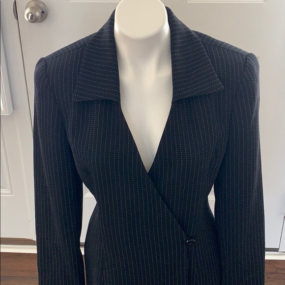 NWT Vintage Dana Buchman Black Pinstripe Jacket - Picture 2 of 6